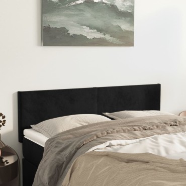 vidaXL Κεφαλάρια Κρεβατιού 2 τεμ. Μαύρα 72x5x78/88cm Βελούδινα