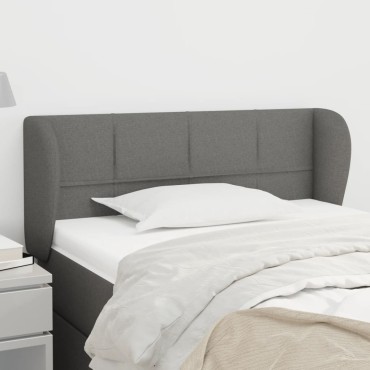 vidaXL Κεφαλάρι με Πτερύγια Σκούρο Γκρι 93x23x78/88cm Υφασμάτινο 1 τεμ.