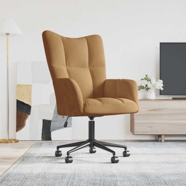 vidaXL Πολυθρόνα Relax Καφέ Βελούδινη 61,5x69x(94,5-102)cm 1 τεμ.