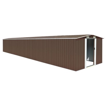 vidaXL Αποθήκη Κήπου Καφέ 257 x 779 x 181 εκ. Γαλβανισμένο Ατσάλι