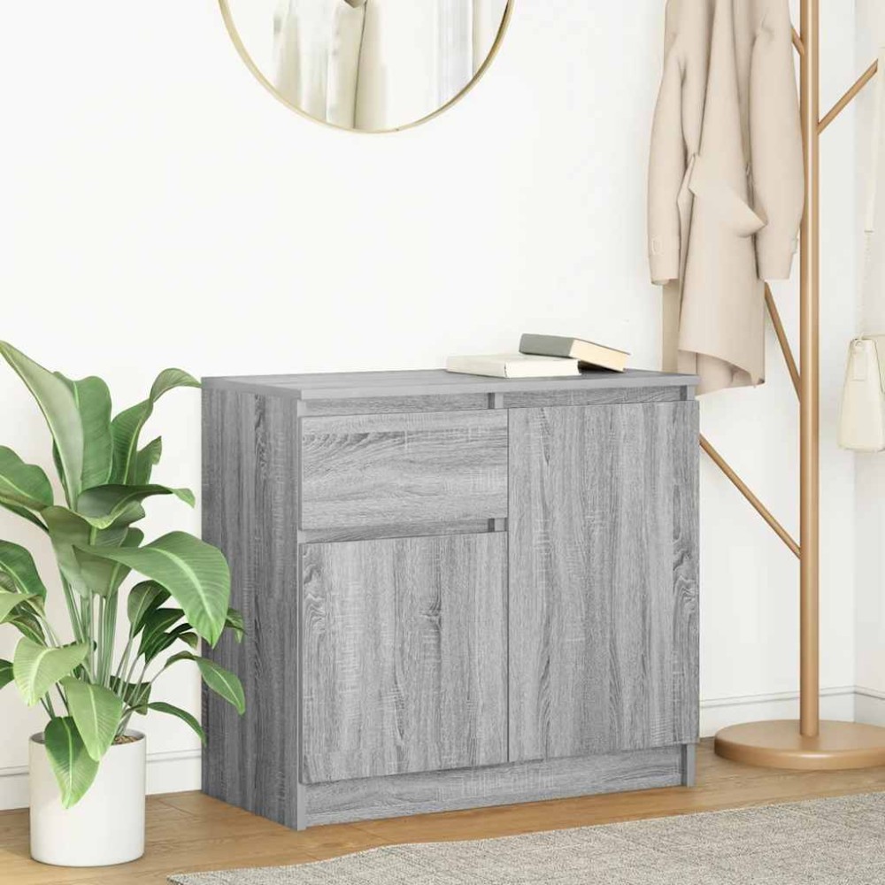 vidaXL Συρταριέρα με Συρτάρια Γκρι Sonoma 71x35x65cm από Επεξ. Ξύλο 1 τεμ.