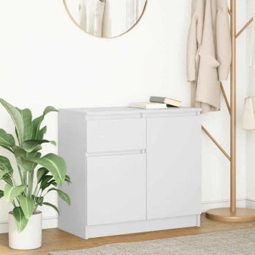 vidaXL Συρταριέρα με Συρτάρια Λευκή 71x35x65cm από Επεξ. Ξύλο 1 τεμ.