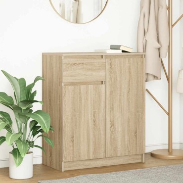 vidaXL Συρταριέρα με Συρτάρια Sonoma Δρυς 71x35x84cm από Επεξ. Ξύλο 1 τεμ.