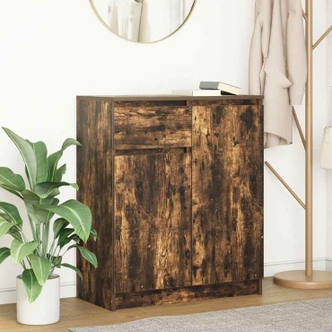vidaXL Συρταριέρα με Συρτάρια Καπνιστή Δρυς 71x35x84cm Επεξ. Ξύλο 1 τεμ.
