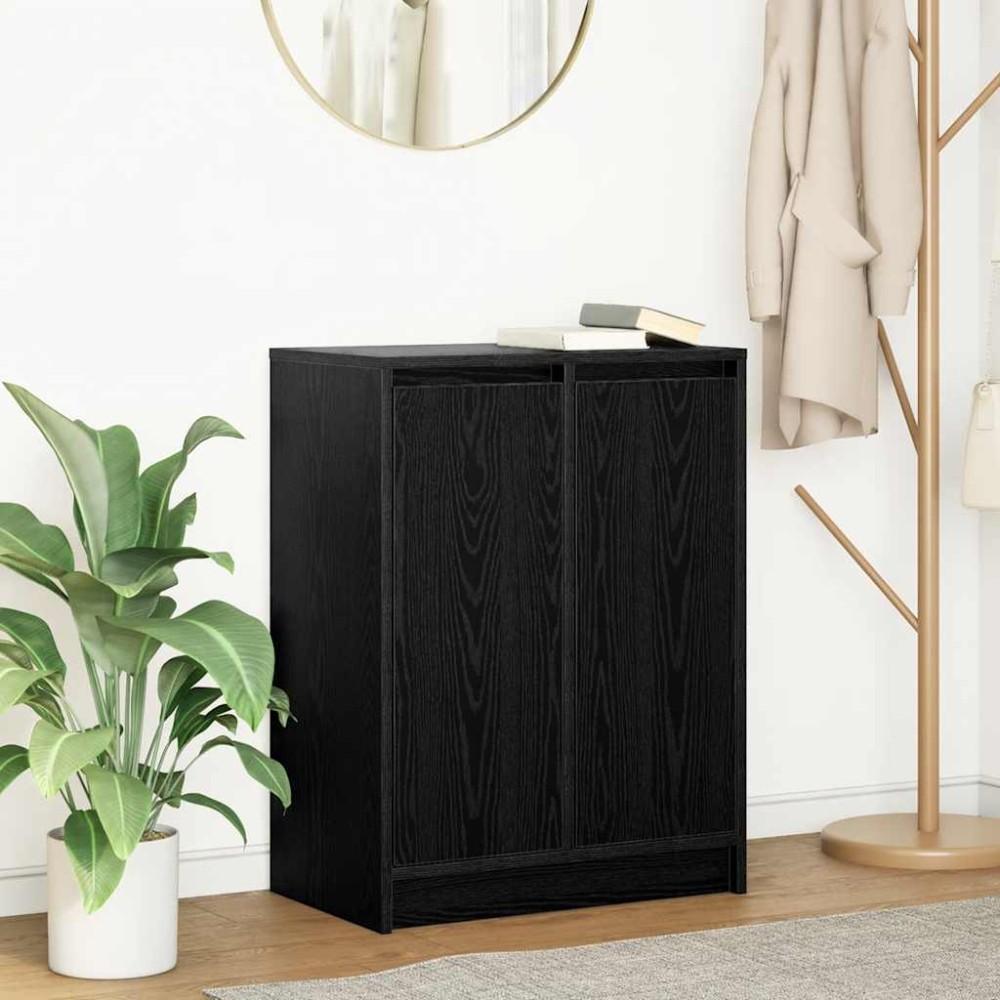 vidaXL Sideboard Μαύρη βελανιδιά 57x34x76cm Κατασκευασμένο ξύλο 1 τεμ.