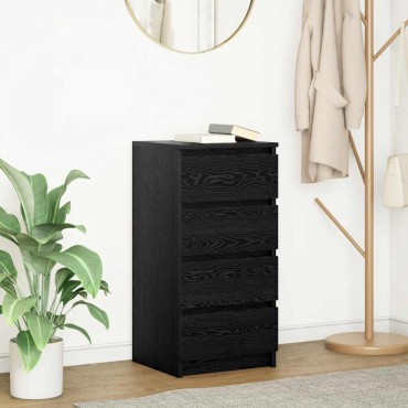vidaXL Συρταριέρα Μαύρη βελανιδιά 37,5x35x76cm Κατασκευασμένο ξύλο 1 τεμ.