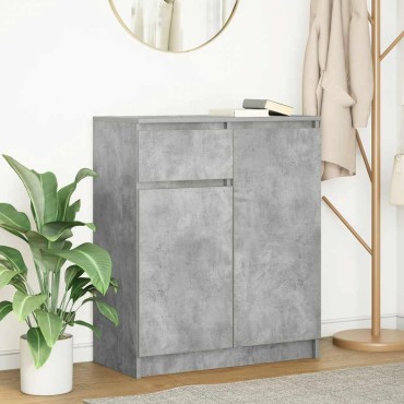 vidaXL Συρταριέρα με Συρτάρια Γκρι Σκυρ. 71x35x84cm από Επεξ. Ξύλο 1 τεμ.