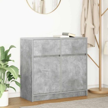 vidaXL Συρταριέρα με Συρτάρια Γκρι Σκυρ. 80x34x76cm από Επεξ. Ξύλο 1 τεμ.