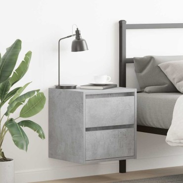 vidaXL Κομοδίνο Επιτοίχιο Γκρι Σκυροδέματος 38x34x40cm 1 τεμ.