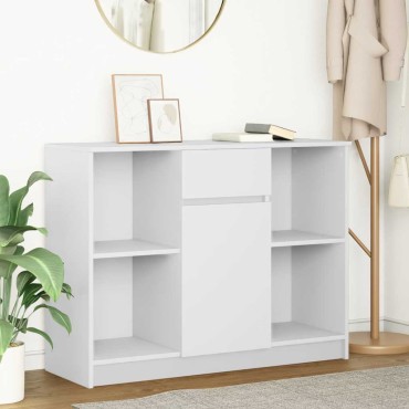 vidaXL Συρταριέρα με Συρτάρια Λευκή 101x35x76cm από Επεξ. Ξύλο 1 τεμ.