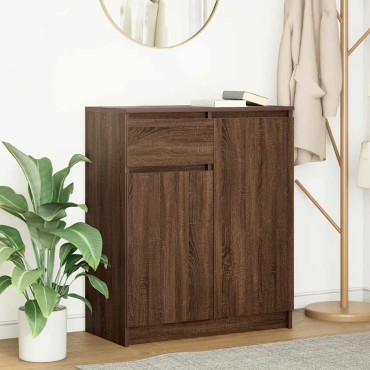 vidaXL Συρταριέρα με Συρτάρια καφέ δρυς 71x35x84cm Επεξ. Ξύλο 1 τεμ.