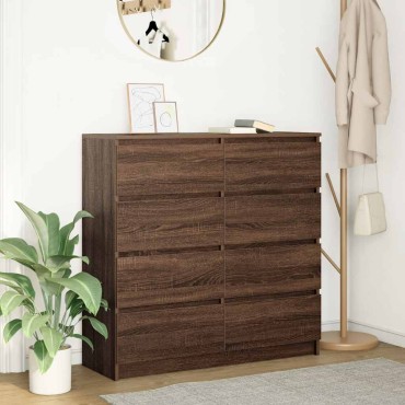 vidaXL Ντουλάπι Καφέ Δρυς 100x35x99cm από Επεξεργασμένο Ξύλο 1 τεμ.