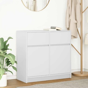 vidaXL Συρταριέρα με Συρτάρια Λευκή 80x34x76cm από Επεξ. Ξύλο 1 τεμ.