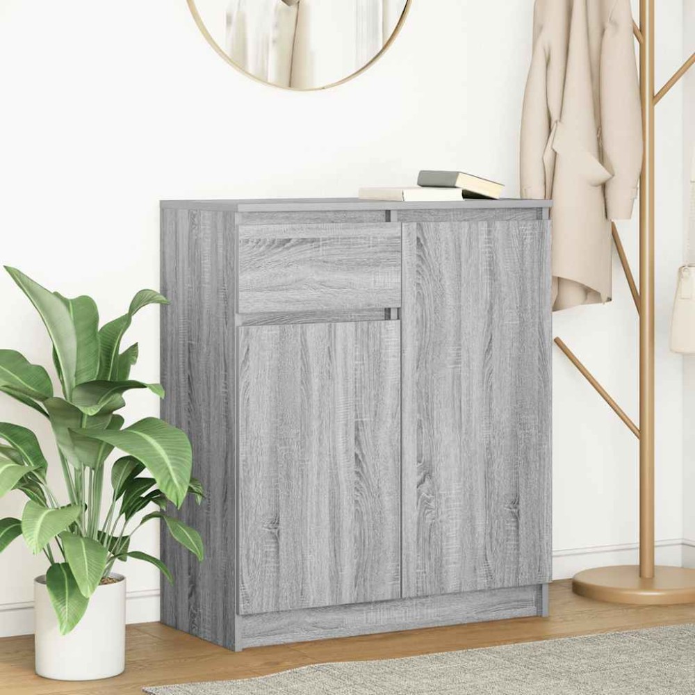 vidaXL Συρταριέρα με Συρτάρια Γκρι Sonoma 71x35x84cm από Επεξ. Ξύλο 1 τεμ.