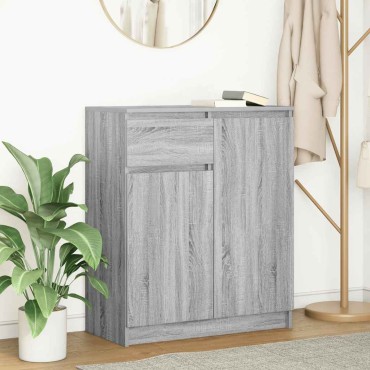 vidaXL Συρταριέρα με Συρτάρια Γκρι Sonoma 71x35x84cm από Επεξ. Ξύλο 1 τεμ.