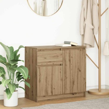 vidaXL Συρταριέρα με Συρτάρια Τεχνίτης Δρυς 71x35x65cm Επεξ. Ξύλο 1 τεμ.
