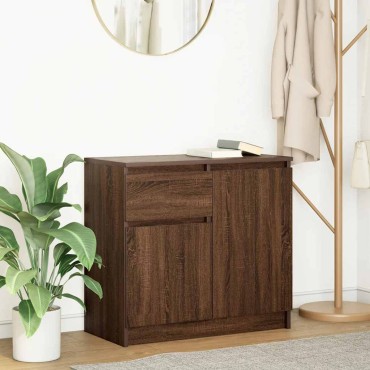 vidaXL Συρταριέρα με Συρτάρια καφέ δρυς 71x35x65cm Επεξ. Ξύλο 1 τεμ.