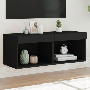 vidaXL Έπιπλο Τηλεόρασης με LED Μαύρο 80x30x30cm