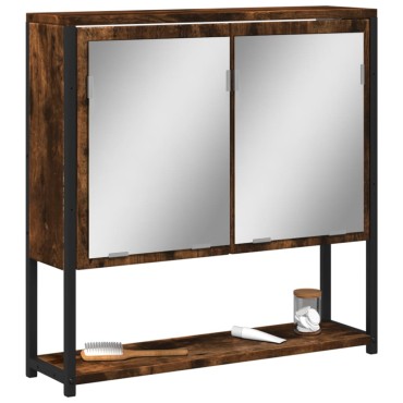 vidaXL Ντουλάπι Μπάνιου Καπνιστή Δρυς 60x16x60cm Επεξεργασμένο Ξύλο 1 τεμ.