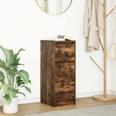 vidaXL Sideboard Καπνιστή δρυς 29,5x34x76cm Κατασκευασμένο ξύλο 1 τεμ.