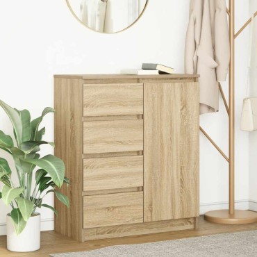 vidaXL Συρταριέρα με Συρτάρια Sonoma Δρυς 71x35x84cm από Επεξ. Ξύλο 1 τεμ.