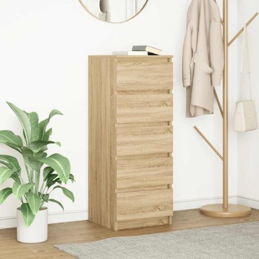vidaXL Συρταριέρα με Συρτάρια Sonoma Δρυς 37,5x35x99cm από Επεξ. Ξύλο 1 τεμ.