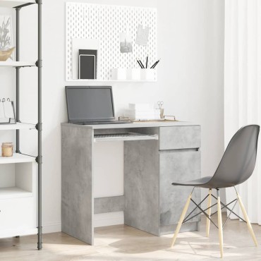 vidaXL Γραφείο Γκρι Σκυροδέματος 86x49x76cm Επεξεργασμένο Ξύλο 1 τεμ.