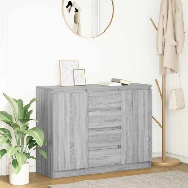 vidaXL Συρταριέρα με Συρτάρια Γκρι Sonoma 100,5x35x76cm Επεξ. Ξύλο 1 τεμ.