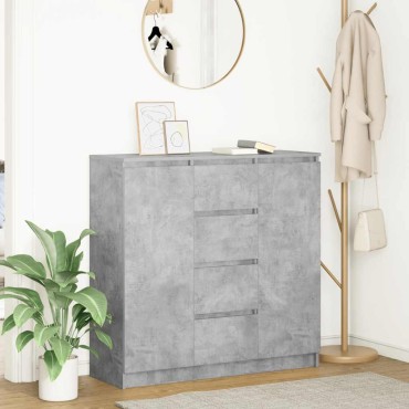 vidaXL Συρταριέρα με Συρτάρια Γκρι Σκυρ. 100,5x35x98,5cm Επεξ. Ξύλο 1 τεμ.