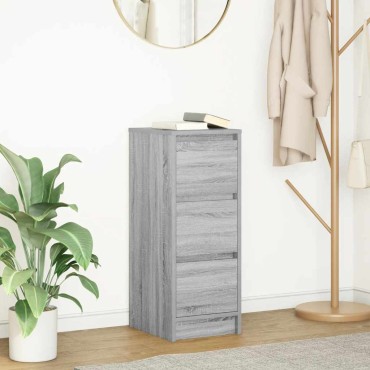 vidaXL Sideboard Γκρι Sonoma 29,5x34x76cm Ξύλινο μηχανουργικό ξύλο 1 τεμ.