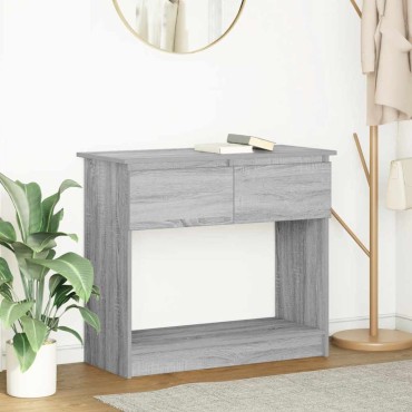 vidaXL Τραπέζι κονσόλας με συρτάρια Γκρι Sonoma 85,5x38,5x74,5cm 1 τεμ.