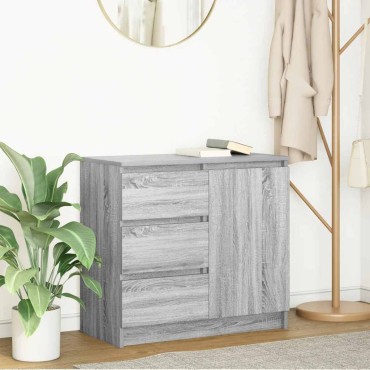 vidaXL Συρταριέρα με Συρτάρια Γκρι Sonoma 71x35x65cm από Επεξ. Ξύλο 1 τεμ.