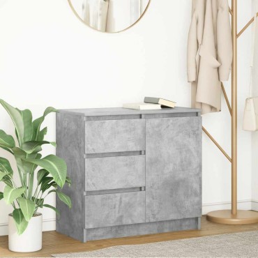 vidaXL Συρταριέρα με Συρτάρια Γκρι Σκυρ. 71x35x65cm από Επεξ. Ξύλο 1 τεμ.