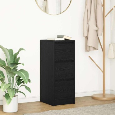 vidaXL Sideboard Μαύρη βελανιδιά 29,5x34x76cm Κατασκευασμένο ξύλο 1 τεμ.