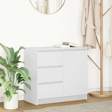 vidaXL Συρταριέρα με Συρτάρια Λευκή 71x35x65cm από Επεξ. Ξύλο 1 τεμ.