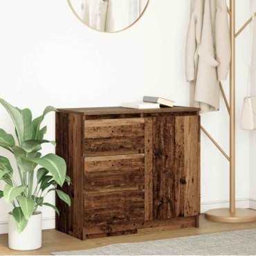 vidaXL Συρταριέρα με Συρτάρια Παλαιό ξύλο 71x35x65cm από Επεξ. Ξύλο 1 τεμ.