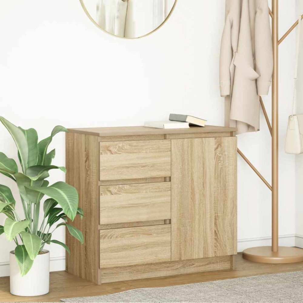 vidaXL Συρταριέρα με Συρτάρια Sonoma Δρυς 71x35x65cm από Επεξ. Ξύλο 1 τεμ.