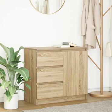 vidaXL Συρταριέρα με Συρτάρια Sonoma Δρυς 71x35x65cm από Επεξ. Ξύλο 1 τεμ.