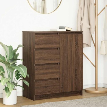 vidaXL Συρταριέρα με Συρτάρια καφέ δρυς 71x35x84cm Επεξ. Ξύλο 1 τεμ.