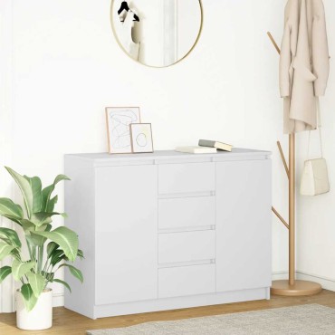 vidaXL Συρταριέρα με Συρτάρια Λευκή 100,5x35x76cm από Επεξ. Ξύλο 1 τεμ.