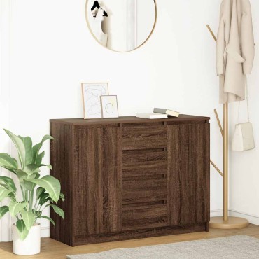 vidaXL Συρταριέρα με Συρτάρια καφέ δρυς 100,5x35x76cm Επεξ. Ξύλο 1 τεμ.