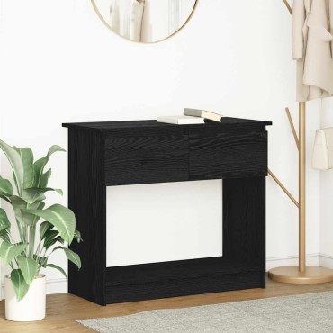 vidaXL Τραπέζι κονσόλας με συρτάρια Μαύρο 85,5x38,5x74,5cm 1 τεμ.
