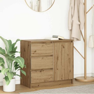 vidaXL Συρταριέρα με Συρτάρια Τεχνίτης Δρυς 71x35x65cm Επεξ. Ξύλο 1 τεμ.