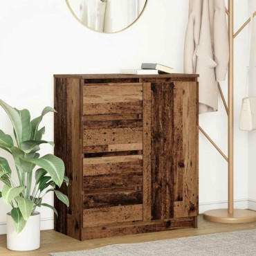 vidaXL Συρταριέρα με Συρτάρια Παλαιό ξύλο 71x35x84cm από Επεξ. Ξύλο 1 τεμ.