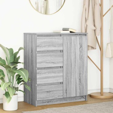 vidaXL Συρταριέρα με Συρτάρια Γκρι Sonoma 71x35x84cm από Επεξ. Ξύλο 1 τεμ.