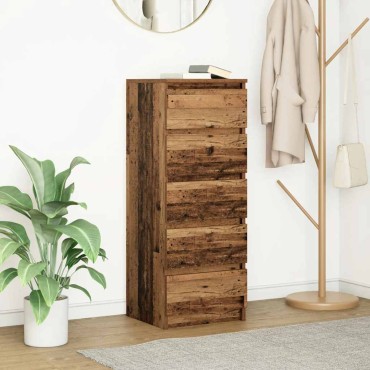 vidaXL Συρταριέρα με Συρτάρια Παλαιό ξύλο 37,5x35x99cm από Επεξ. Ξύλο 1 τεμ.