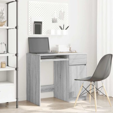 vidaXL Γραφείο Γκρι Sonoma 86x49x76cm από Επεξεργασμένο Ξύλο 1 τεμ.