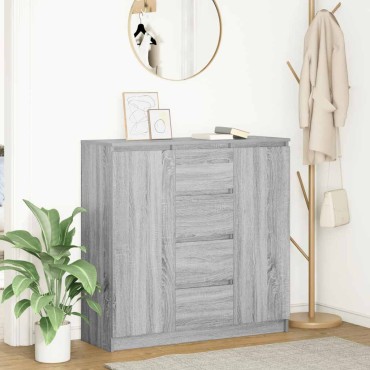 vidaXL Συρταριέρα με Συρτάρια Γκρι Sonoma 100,5x35x98,5cm Επεξ. Ξύλο 1 τεμ.
