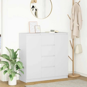 vidaXL Συρταριέρα με Συρτάρια Λευκή 100,5x35x98,5cm από Επεξ. Ξύλο 1 τεμ.