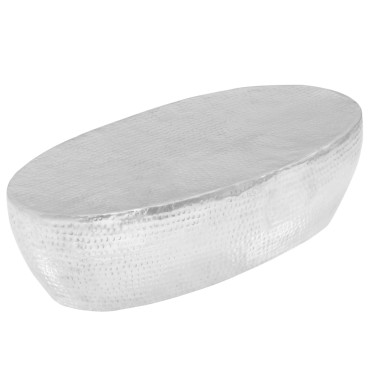 vidaXL Τραπεζάκι Σαλονιού Hammered Ασημί 100x50x28cm από Αλουμίνιο 1 τεμ.